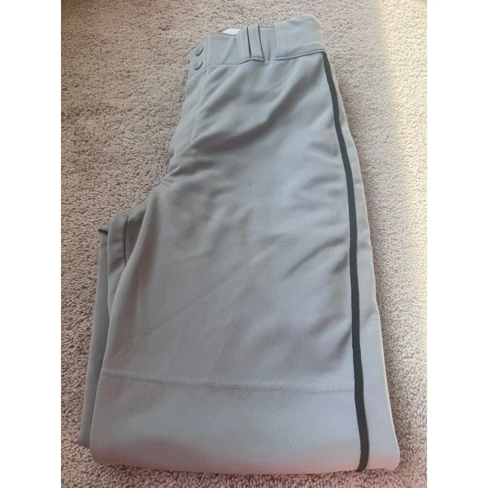 Champro Brand, Gray W/Black Stripe Baseball Pants, Men’s Adult Medium Clothing